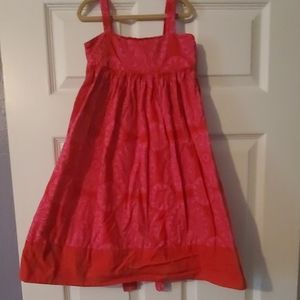 Girls Red Print Midi Dress